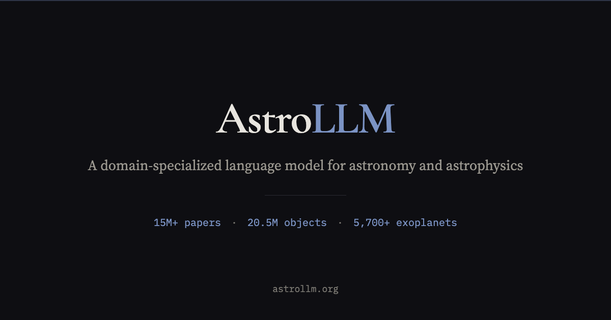 AstroLLM — Domain-specialized LLM for Astronomy & Astrophysics